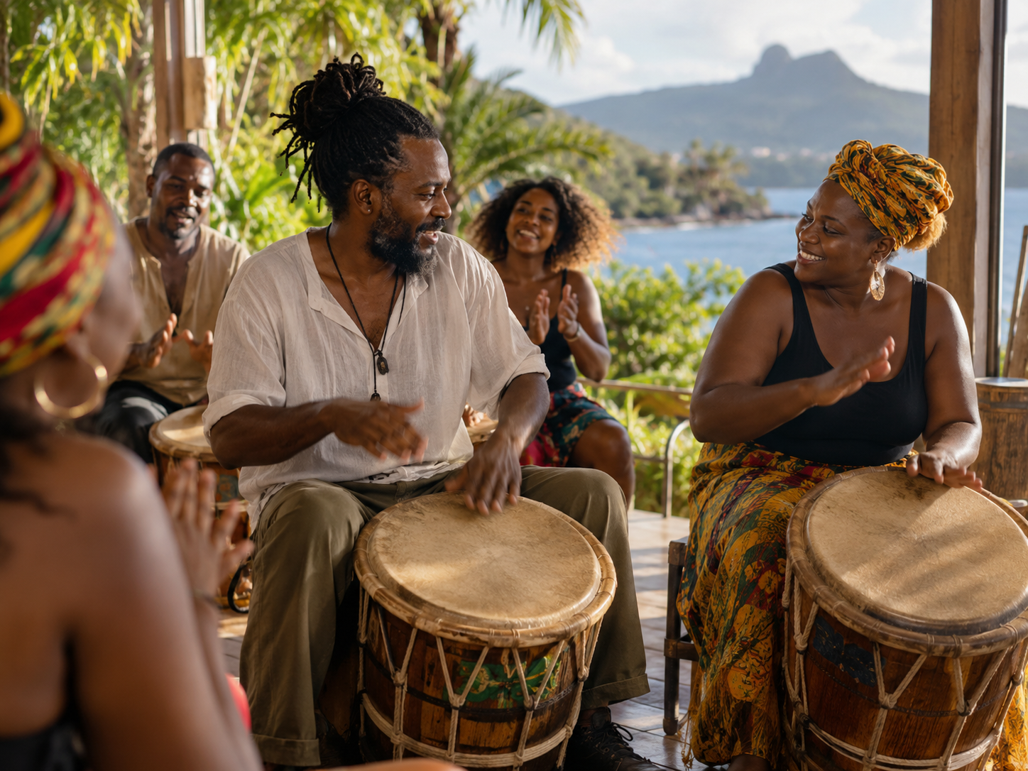 Atelier gwo ka en Guadeloupe
